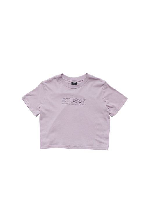 Stussy Womens Cities Slim T Shirt Pink - ORGTE6172